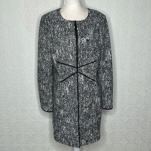 Peter Nygard | Black White & Sliver 3/4 Quarter Length Jacket